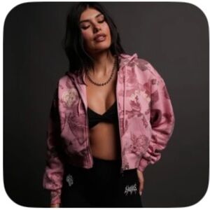 darc sport Pink cropped "Sage Chopper hoodie" Worn once! Size small!